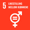 FNs bærekraftsmål nummer 5 - Likestilling mellom kjønnene.