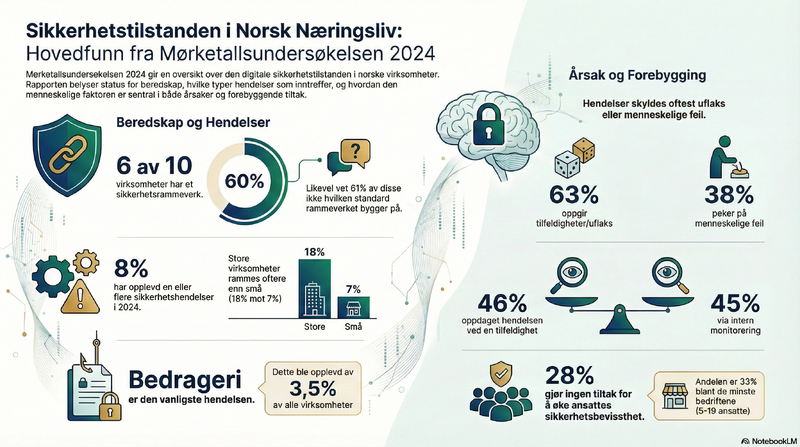 Illustrasjon som viser hovedfunnene fra Mørketallsundersøkelsen 2024.