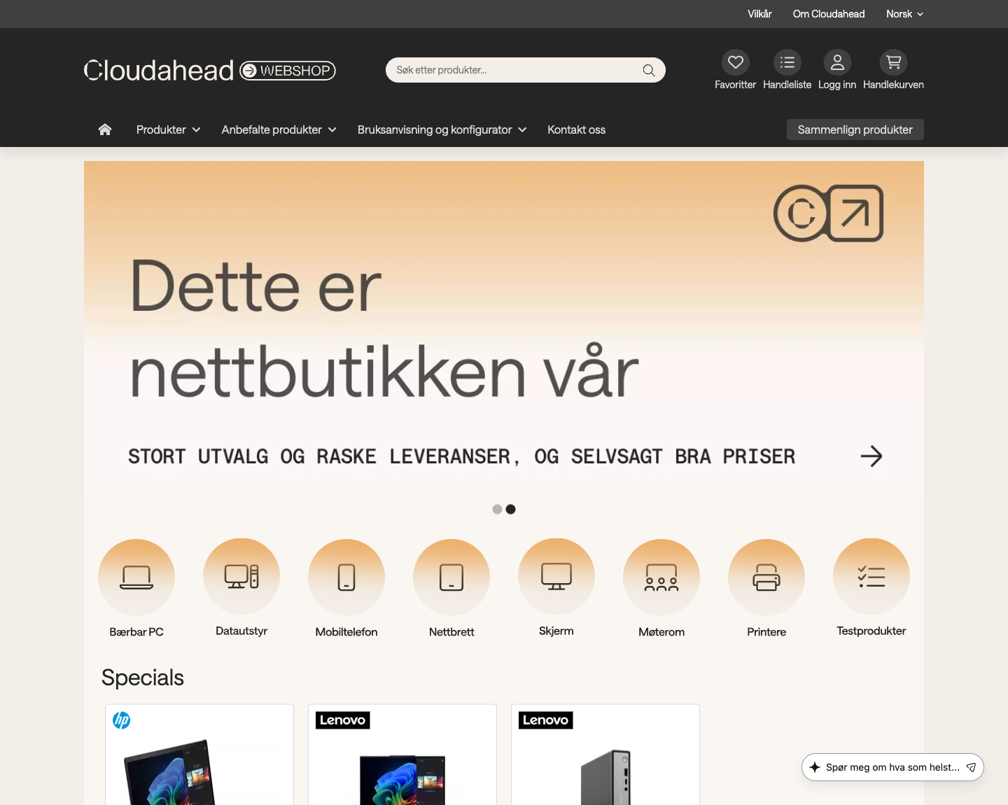 Cloudaheads nettbutikk